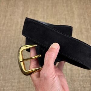 Escada 80\'s Leather Suede & Gilt Brass Color Block Two-Tone Vintage Belt Vintage Escada Leather and Gold Belt Sz 36 - Etsy main image 3